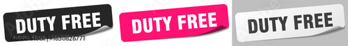 duty free sticker. duty free sticker set on white background