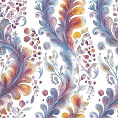 A colorful painting of a flower with blue and orange petals