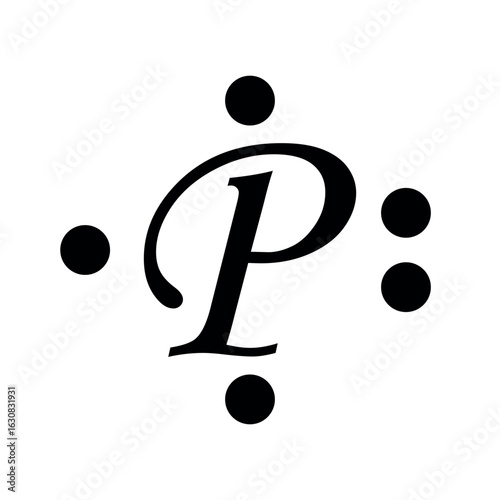 Lewis structure of phosphorus (P)