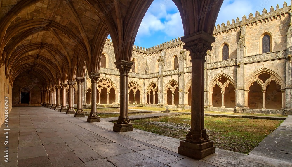 Fototapeta premium Ancient cloister courtyard (1)
