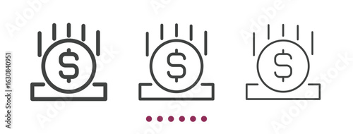 Donation icon. Thin line icon vector