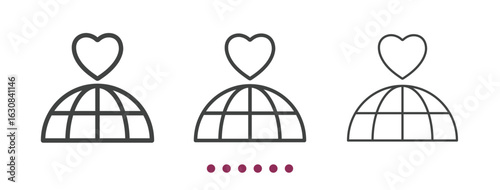 World charity icon. Thin line icon vector