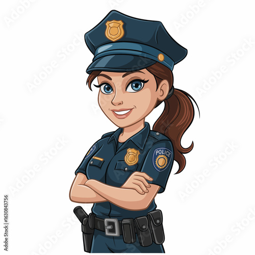 Cartoon Police Officer Character Illustration