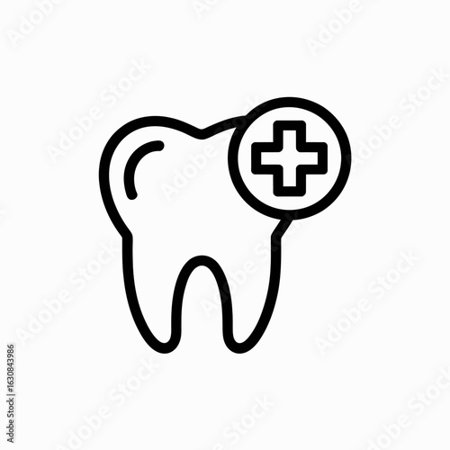 Dental Care Icon with Health Symbol