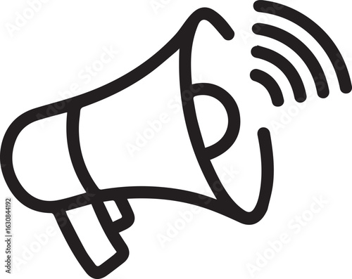 Bold megaphone icon announces exciting news and special offers, perfect for marketing campaigns and promotional content, ideal for announcements