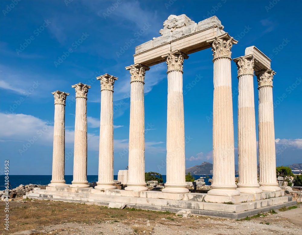 Obraz premium Ancient columns overlooking the sea