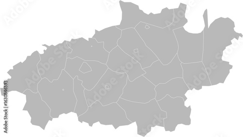 Ivanovo Oblast, Russia – administrative vector map with district boundaries (Web Mercator projection, PPT-compatible & fully editable)