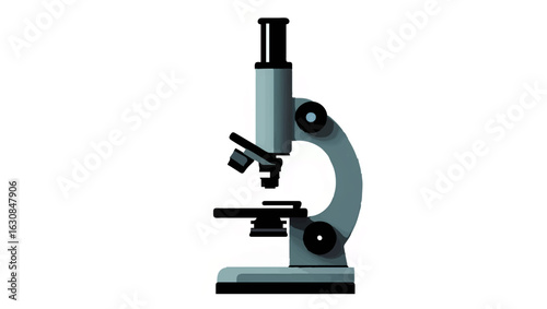 Microscope illustration for scientific research on white background


