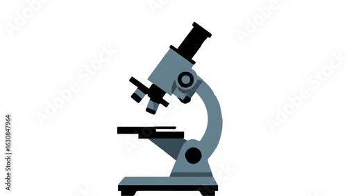 Microscope illustration for scientific research on white background

