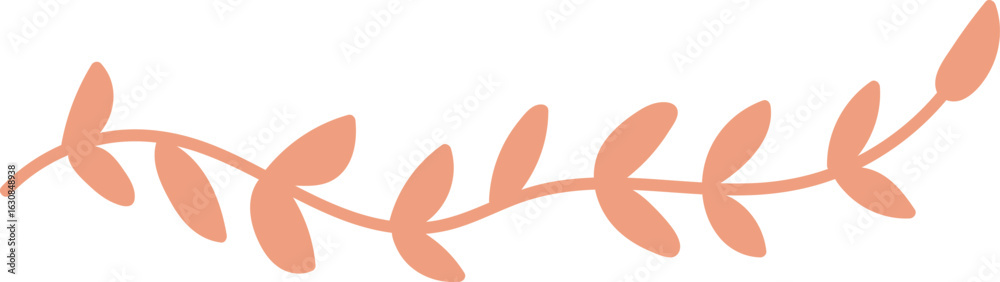Fototapeta premium Leafy Branch Line Drawing