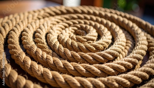 Spiral Coiled Rope Texture Close Up