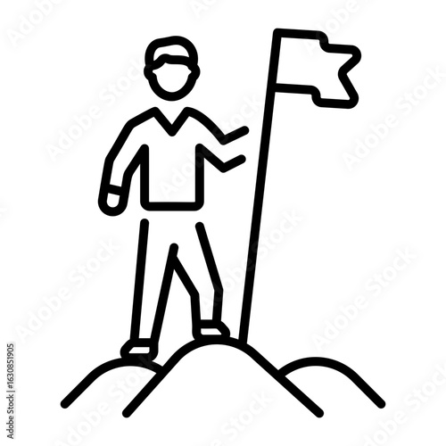 A line style icon showing winner flag