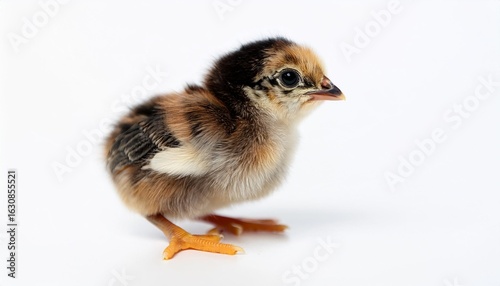 Brown and black chickling on white background