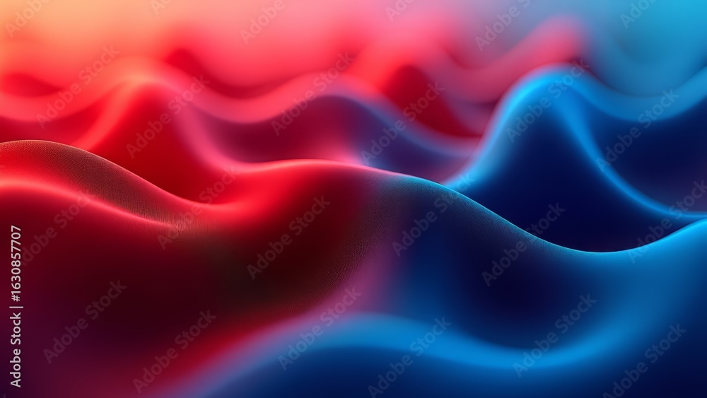 Obraz premium Abstract wavy surface with red and blue colors
