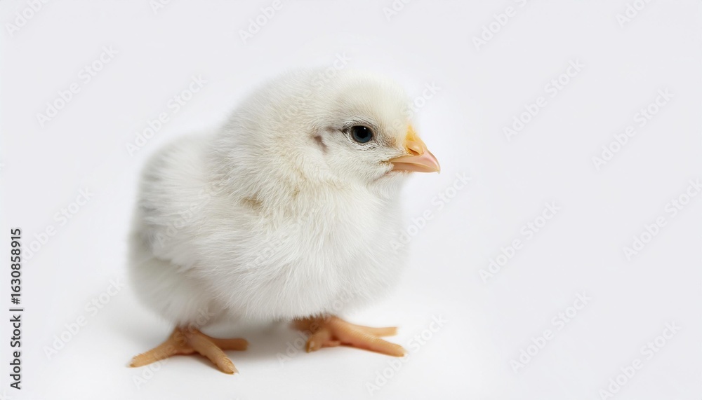 Fototapeta premium White chickling on white background