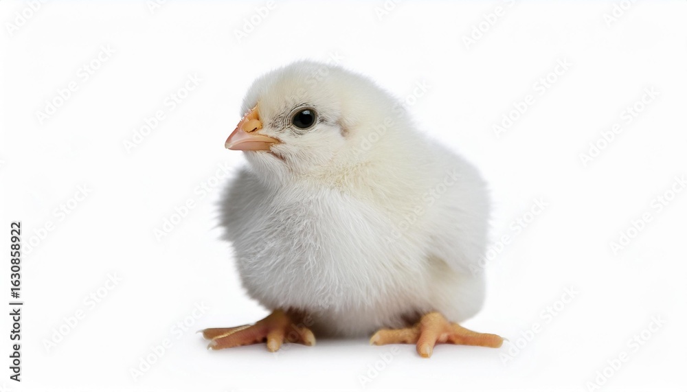 Obraz premium White chickling on white background
