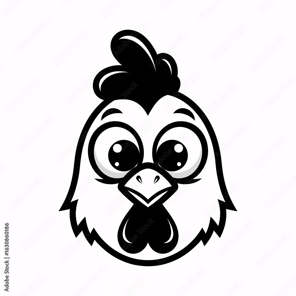 Obraz premium Surprised Rooster Face.