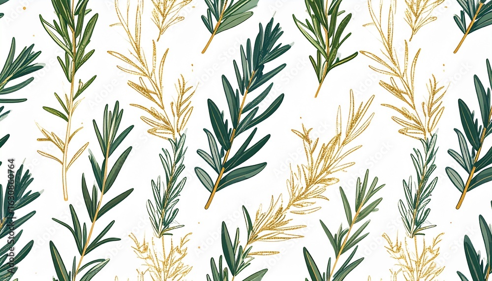 Fototapeta premium Rosemary Gold Garnish