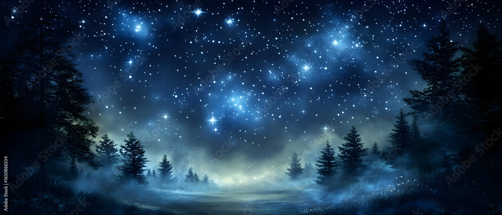 Fototapeta premium Stars shining over a peaceful night