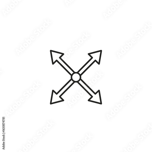 Modern interface design icon featuring directional arrows, perfect for resizing, expanding, and adapting content in digital projects