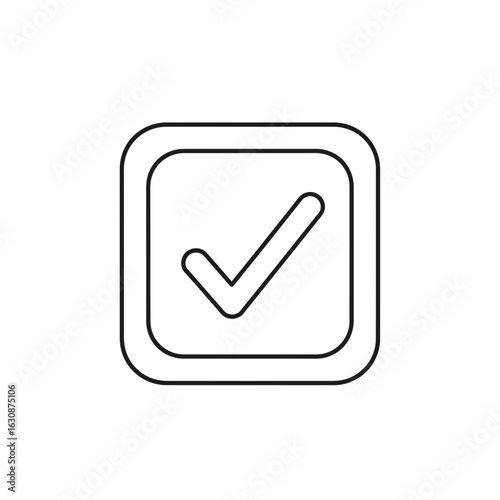 Free Download Modern checkmark symbol inside a square, representing approval, confirmation, or completion on a white background, perfect for design. - GFXLoad