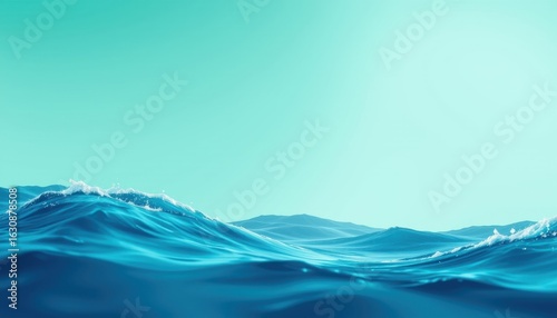 a aqua mint breeze gradient background a gradient transitioning from aqua blue to soft mint green, featuring abstract water wave overlays, perfect for tropical travel website headers.