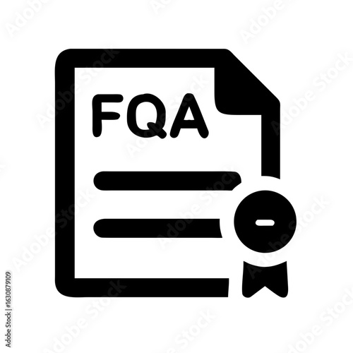 Fqa document frequently asked questions file faq icon certification badge vector illustration graphic