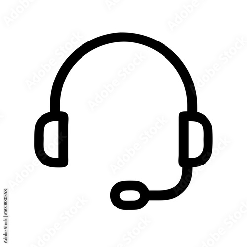 Headset customer service call center support microphone headphones communication icon vector illustration