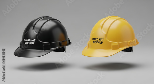 Two Construction Safety Helmets Mockup Free