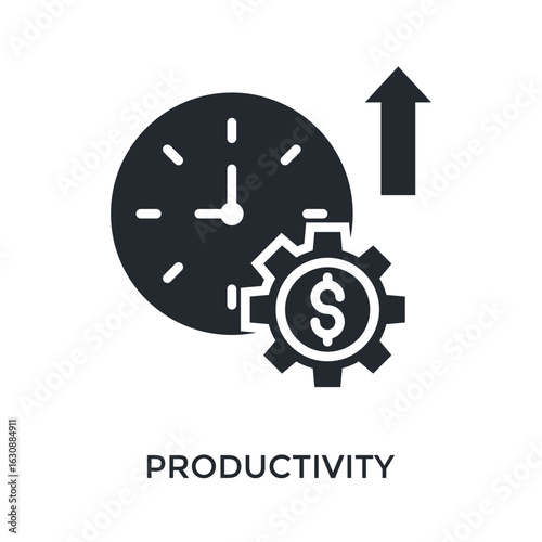 Productivity Icon Glyph Style. Vector Illustration For Graphic Design