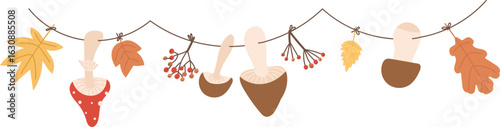 Autumn Garland with Mushrooms