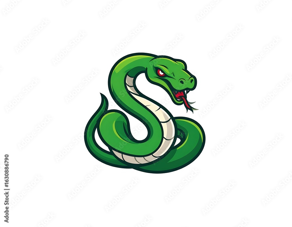 Fototapeta premium Green snake logo