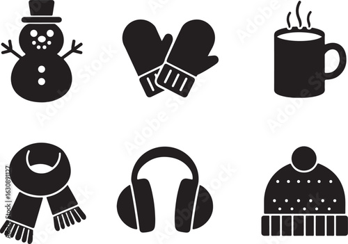Charming winter icons warm up your holiday designs with festive fun