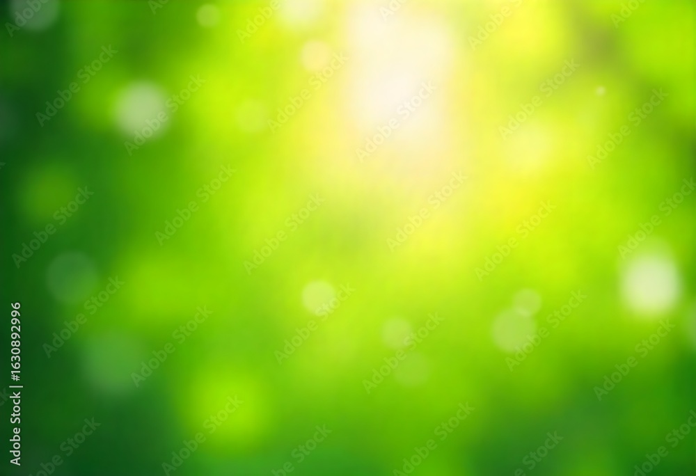 Obraz premium Generative AI: Abstract bokeh effect with vibrant green and yellow hues and light spots