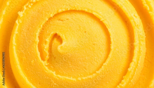 Close-up swirl of orange frozen dessert