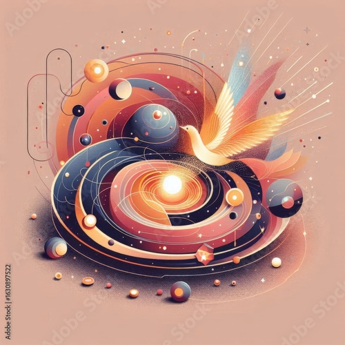 Abstract musical background design with speakers, vector illustration, and a blue circle pattern