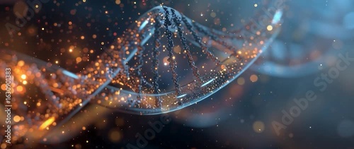 Anamorphic video visually captivating and stylized depiction of a DNA double helix. Ideal for projects related to biotechnology, medical research, genetic engineering