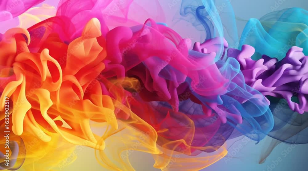 Flujo de humo de colores vibrantes generativa IA