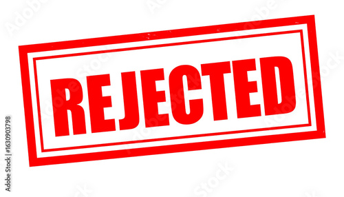 Rejected Stamp PNG, Red Rubber Stamp Isolated, Transparent Background, Business, Office, and Denied Illustration