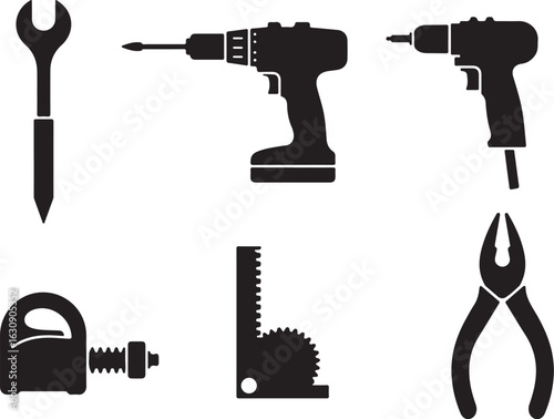 Essential tools collection for DIY projects and construction work
