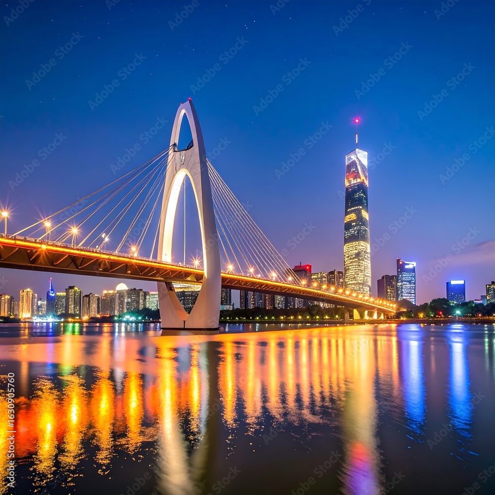 Obraz premium City bridge at night