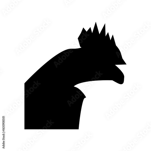 black head chicken glyph icon vector illustration