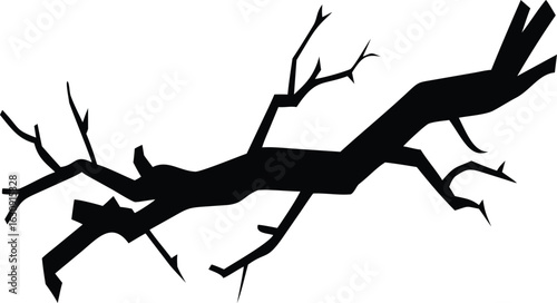 Black silhouette of a cracked surface with branching lines.