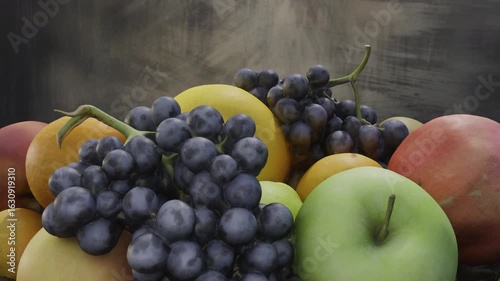 Rotating Fruits Basket Green Screen Chroma Key