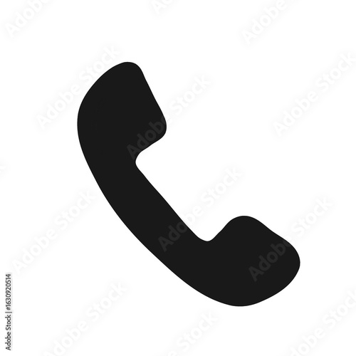 Black Phone Handset Silhouette Illustration