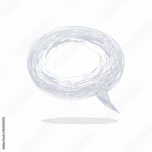 Loosely handwritten white speech bubble
