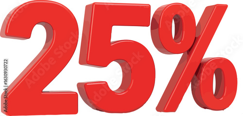 Red 25% Discount Symbol