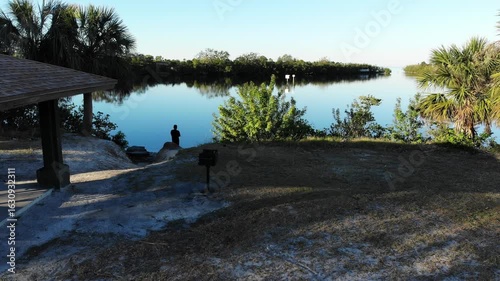Tampa, Florida USA - Nov 02, 2024: Tampa Apollo Beach Eg Simmons regional park landscape	