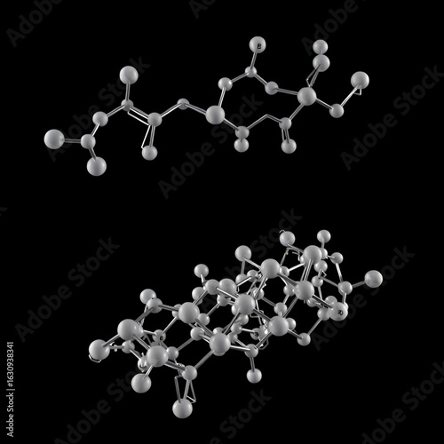 Structural chemical formula and model of maltose