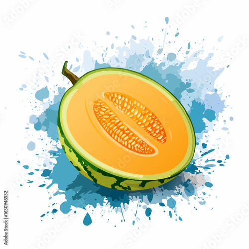 Artistic splash background melon
